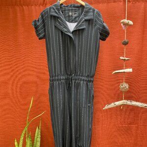 Albion Fit Pinstripe Navy Jumpsuit Small